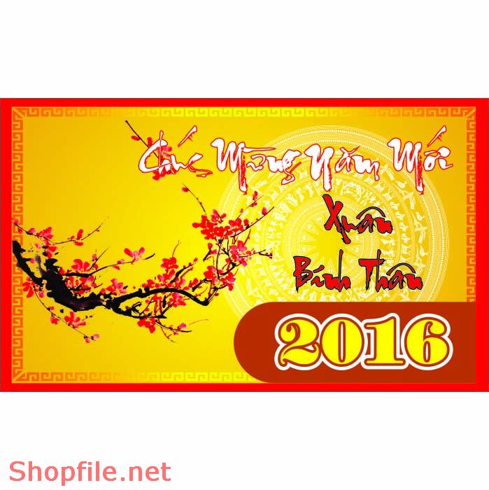 vector mẫu thiệp chúc tết 2016