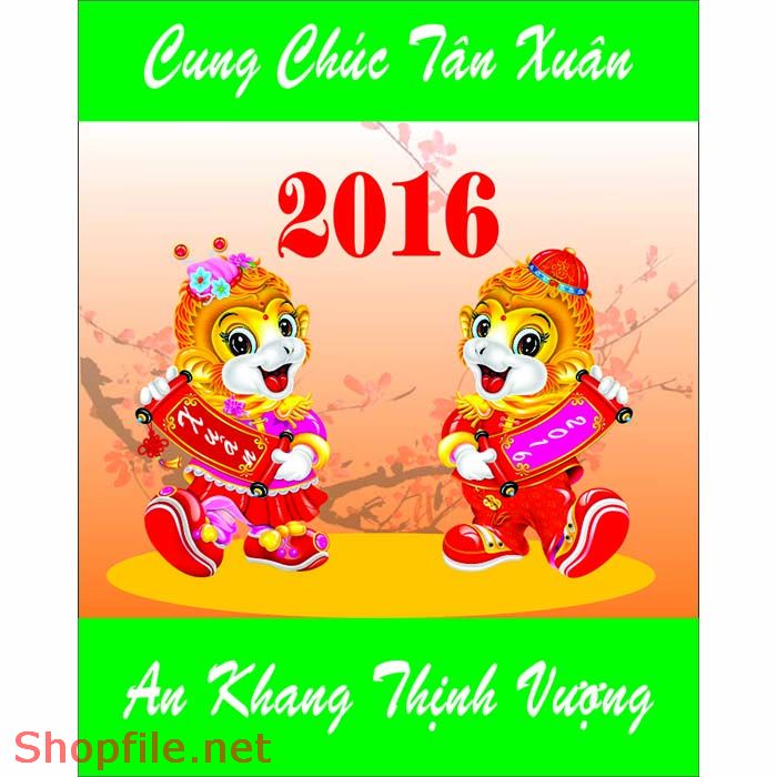 vector mẫu thiệp chúc tết 2016