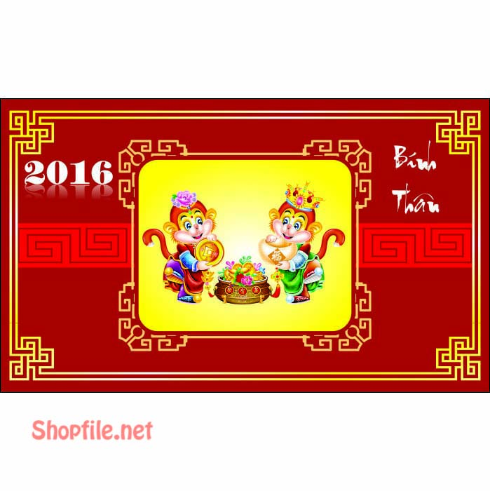 vector mẫu thiệp chúc tết 2016