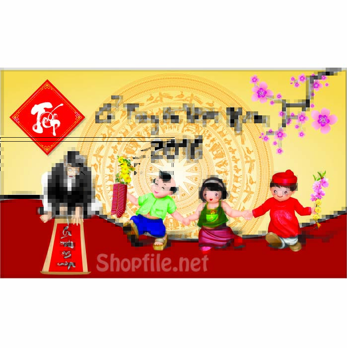 vector mẫu thiệp chúc tết 2016