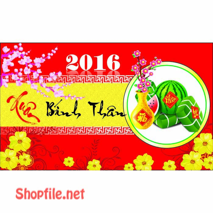 vector mẫu thiệp chúc tết 2016